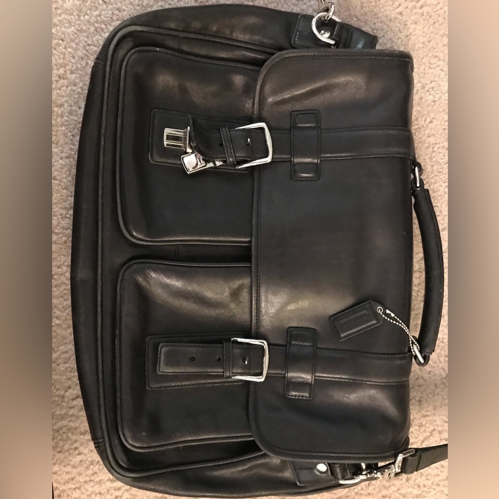 Coach Women’s Black Leather Laptop Briefcase